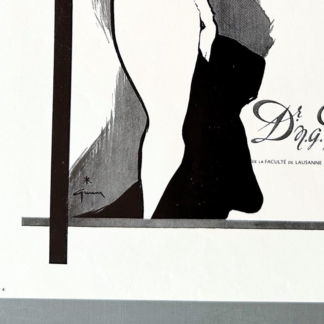 Rene Gruau Payot Ad: 1950s French Vogue Lithograph - Paris Glamour