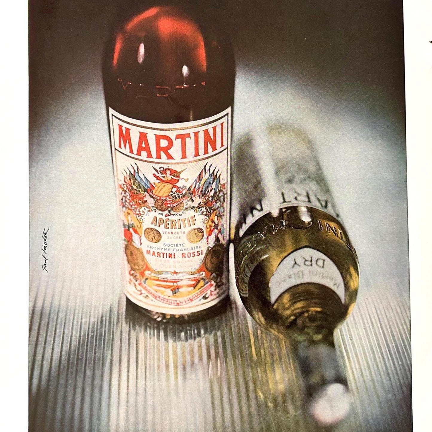 Vintage Martini Ad Poster: 1950s Retro Kitchen Bar Wall Art