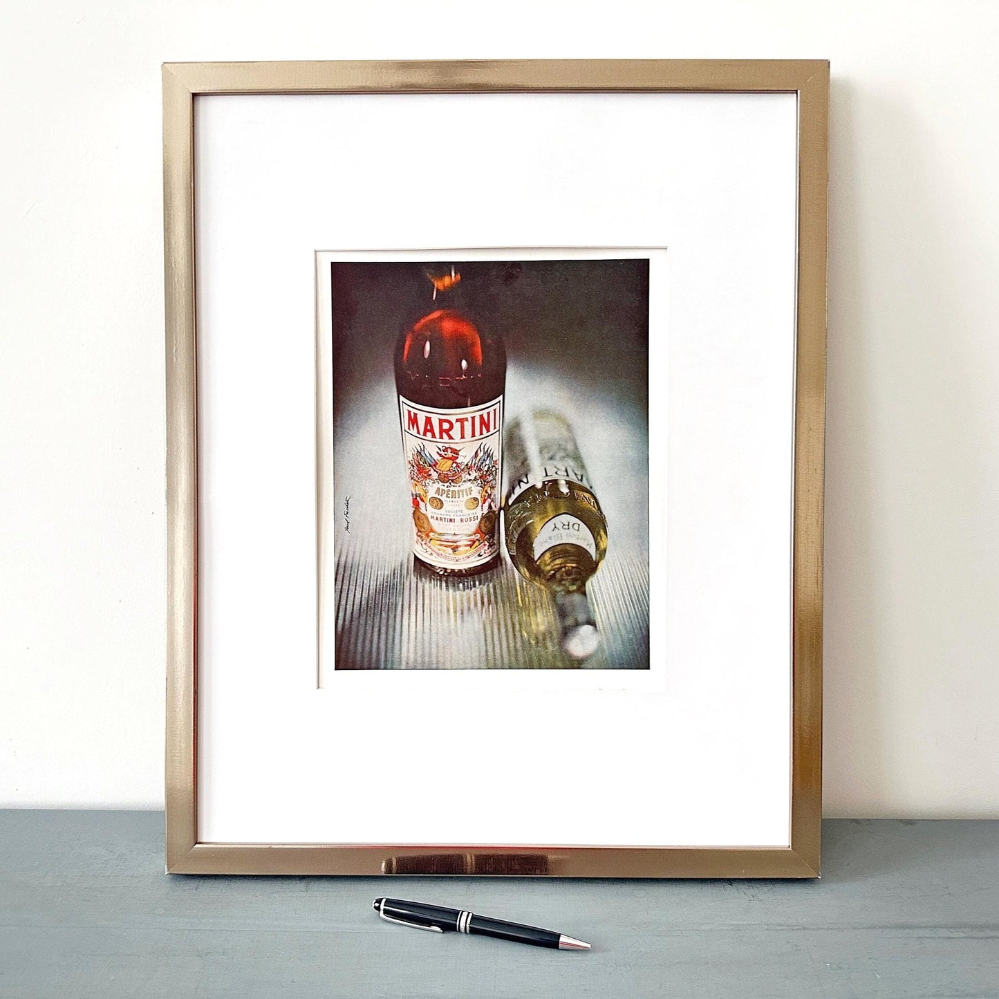 Vintage Martini Ad Poster: 1950s Retro Kitchen Bar Wall Art