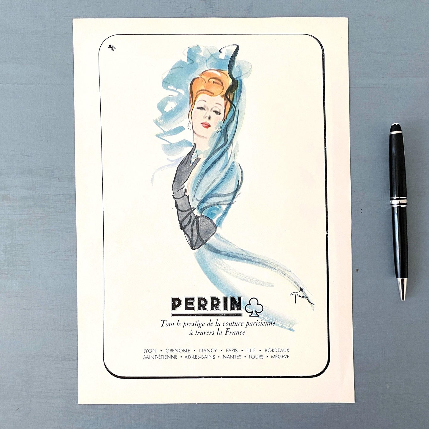 Vintage Rene Gruau Fashion Print: French Haute Couture Ad, Belle Epoque Wall Art