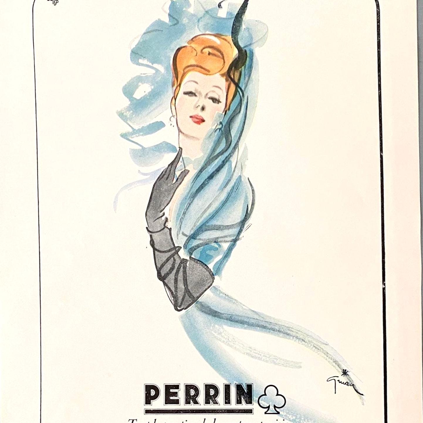 Vintage Rene Gruau Fashion Print: French Haute Couture Ad, Belle Epoque Wall Art