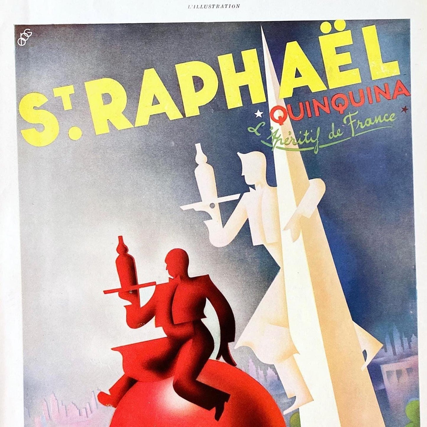 Original Vintage St Raphael Aperitif Ad Poster, Retro Midcentury Alcohol Wall Art Print Cocktail Lover Gift Mid Century Man Cave Art