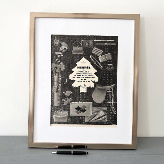 Original 1920s Vintage Hermes Ad Print - Rare Authentic French Home Decor - Paris Fashion Wall Poster
