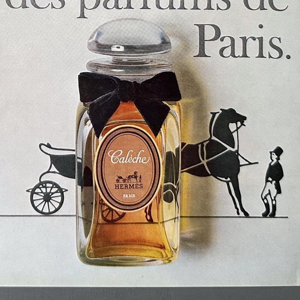 Original 1960s Vintage Hermes Ad Wall Art Print: Authentic French Perfume Poster