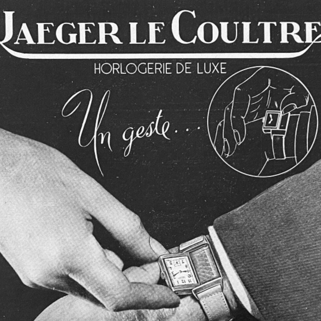 Authentic 1940s Vintage Jaeger Lecoultre Reverso Ad Print: Original Mid-Century Modern Poster