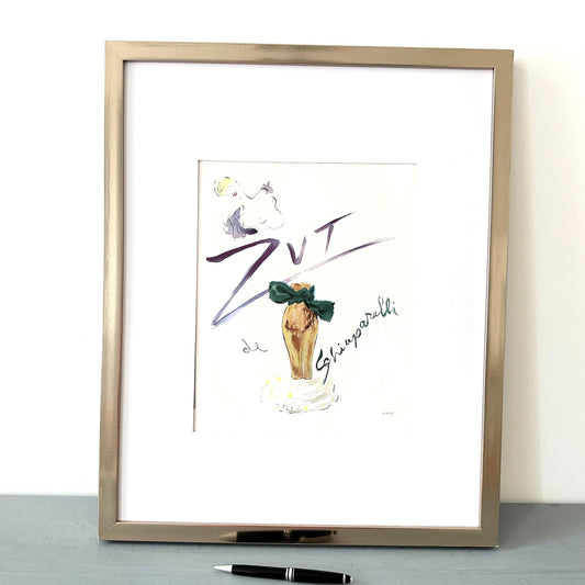 Schiaparelli Perfume Ad Poster: 1950s French Mid-Century Modern Wall Art