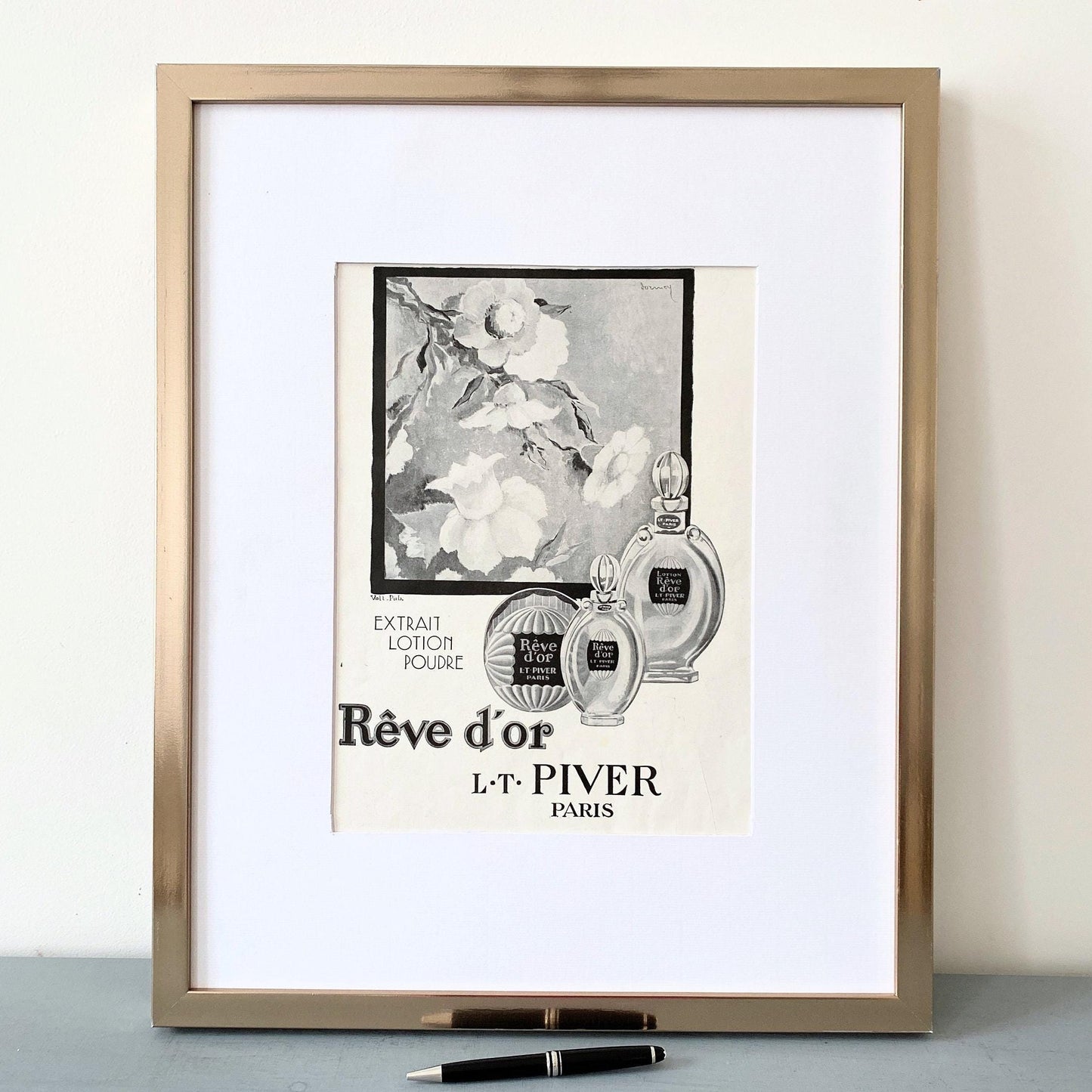 Vintage French Perfume Ad Print: Art Deco Paris Poster