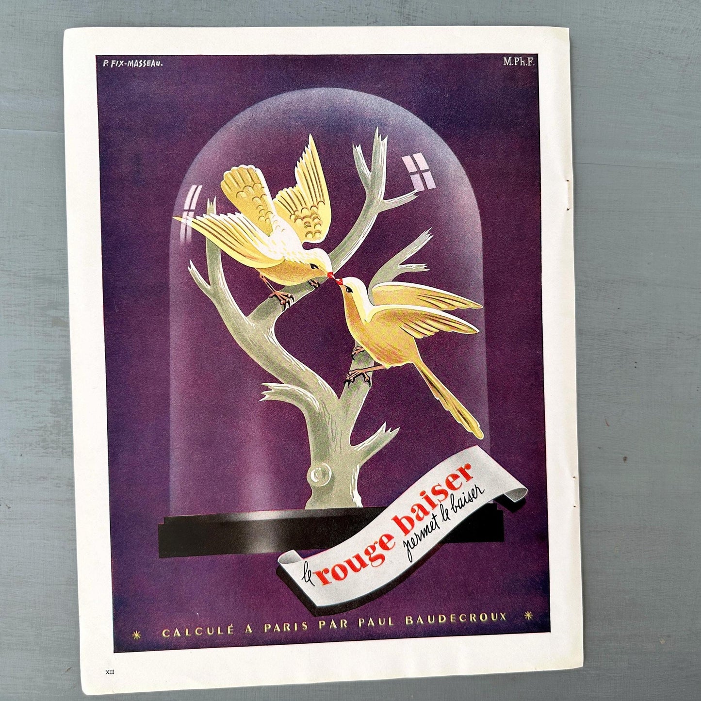 1950s French Vogue Ad Poster: Pierre Fix-Masseau Beauty Print