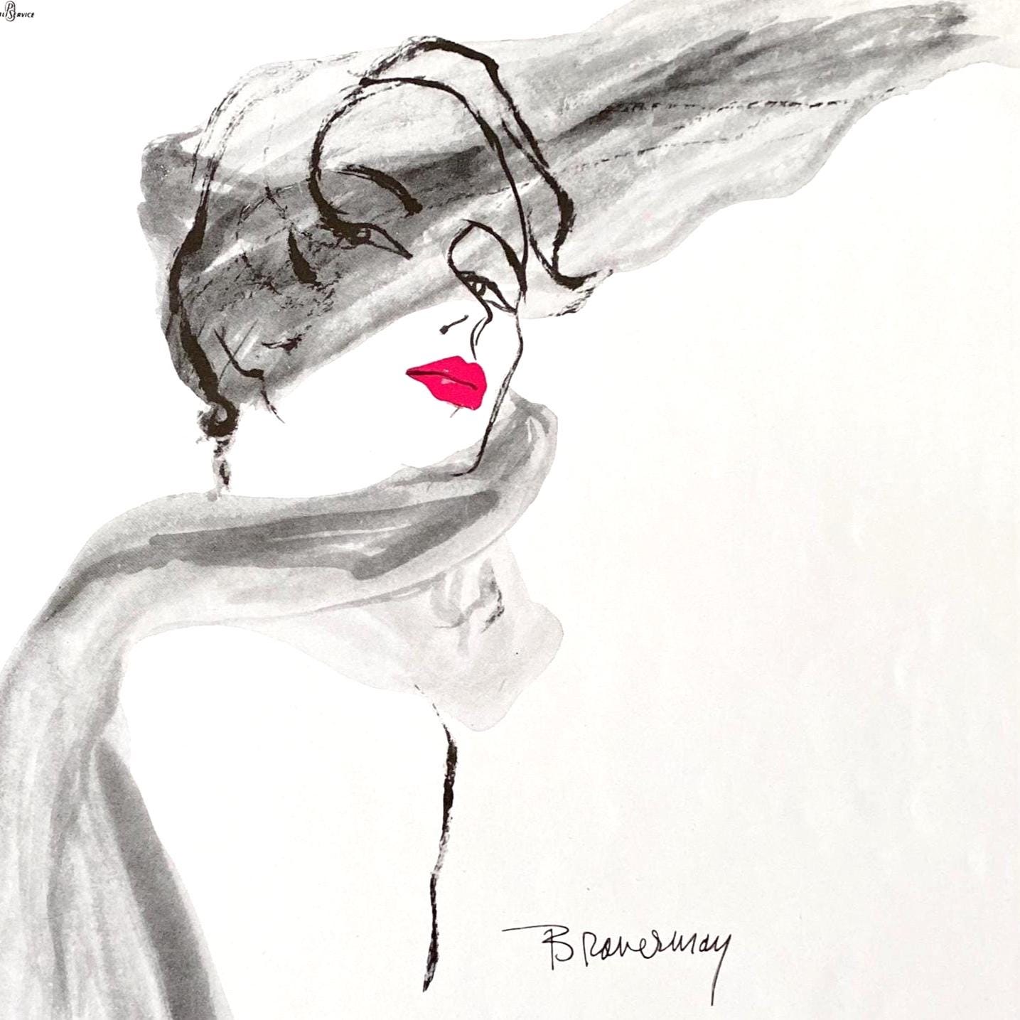 Vintage French Vogue Lipstick Ad Print - 1950s Beauty Poster