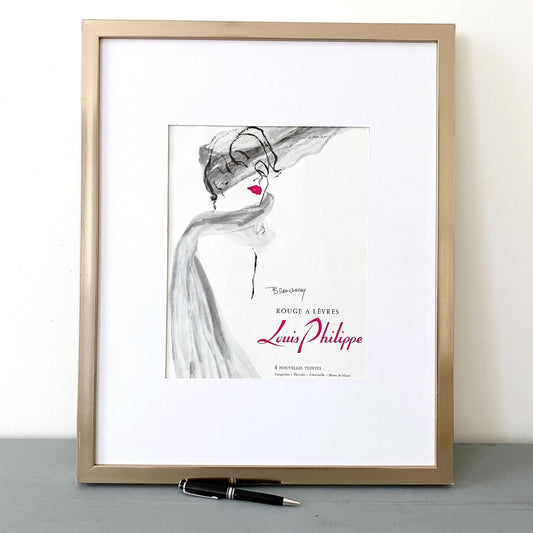 Vintage French Vogue Lipstick Ad Print - 1950s Beauty Poster