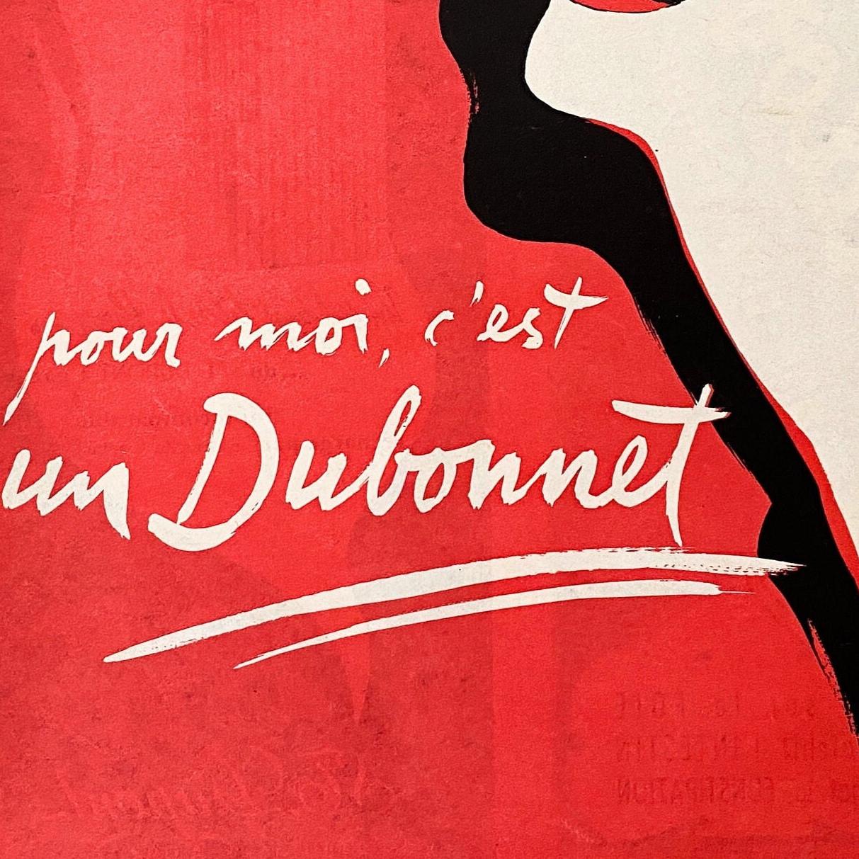 Original 1950s Vintage French Aperitif Dubonnet Ad Print: Rene Gruau Poster