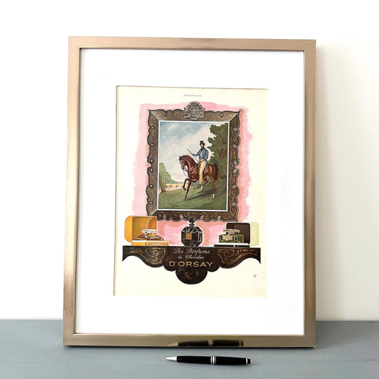 Original 1930s Vintage French Perfume D'Orsay Ad Print: Belle Epoque Wall Art Poster