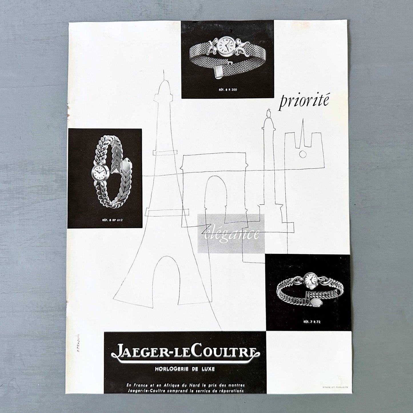Vintage Jaeger Lecoultre Watch Ad Poster: Swiss Horology Art Deco Print