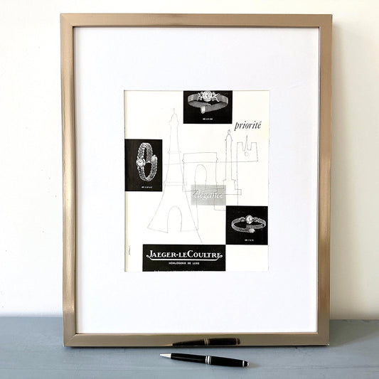 Vintage Jaeger Lecoultre Watch Ad Poster: Swiss Horology Art Deco Print