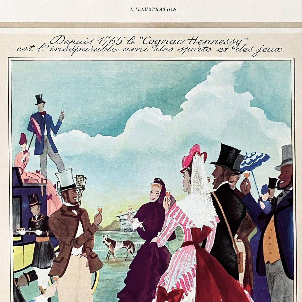 1930s Hennessy Cognac Ad: Rare French Magazine Print, Begnini Illustration