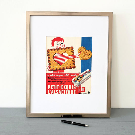 Vintage French Cookies and Biscuits Ad Poster: Herve Morvan Print