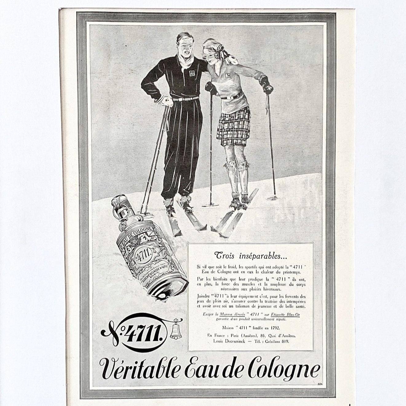 1920s Vintage 4711 Eau de Cologne Ad Print: French Ski Poster
