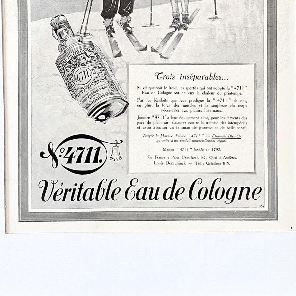 1920s Vintage 4711 Eau de Cologne Ad Print: French Ski Poster