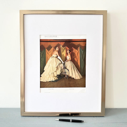 Original 1950s Dior Fashion Photo Print - Vintage Page from French Magazine