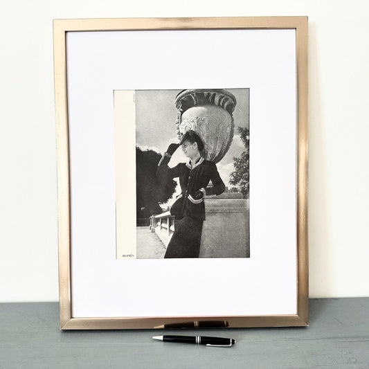 Authentic 1940s Vintage Hermes Fashion Advertisement Print from Original French Magazine