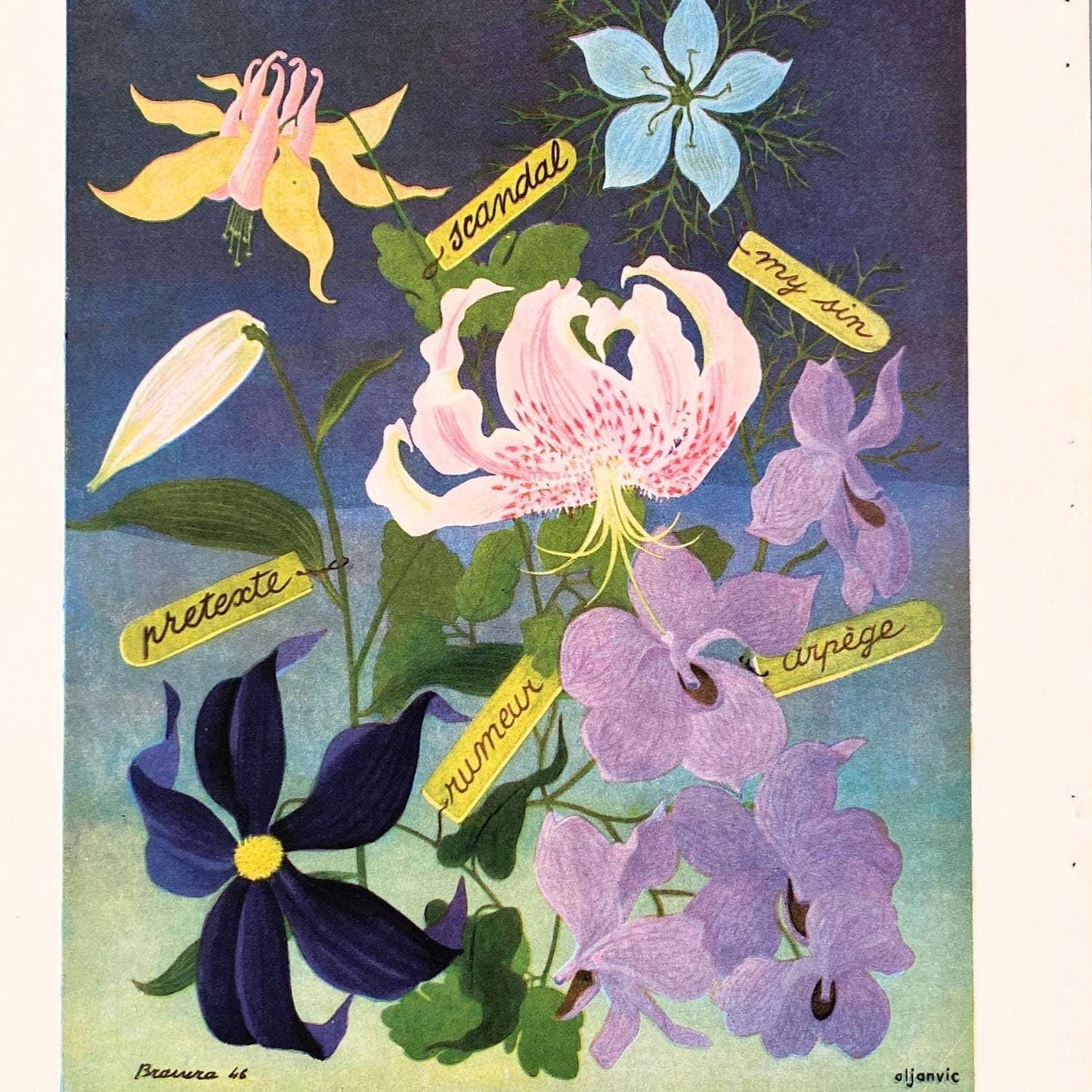 Authentic 1950s French Vintage Lanvin Perfume Advertisement Print
