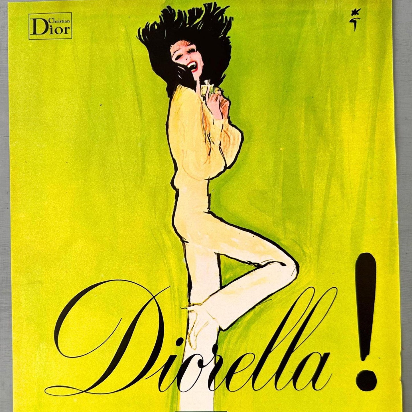 Authentic 1970s French Vintage Dior Perfume Advertisement Print by Rene Gruau