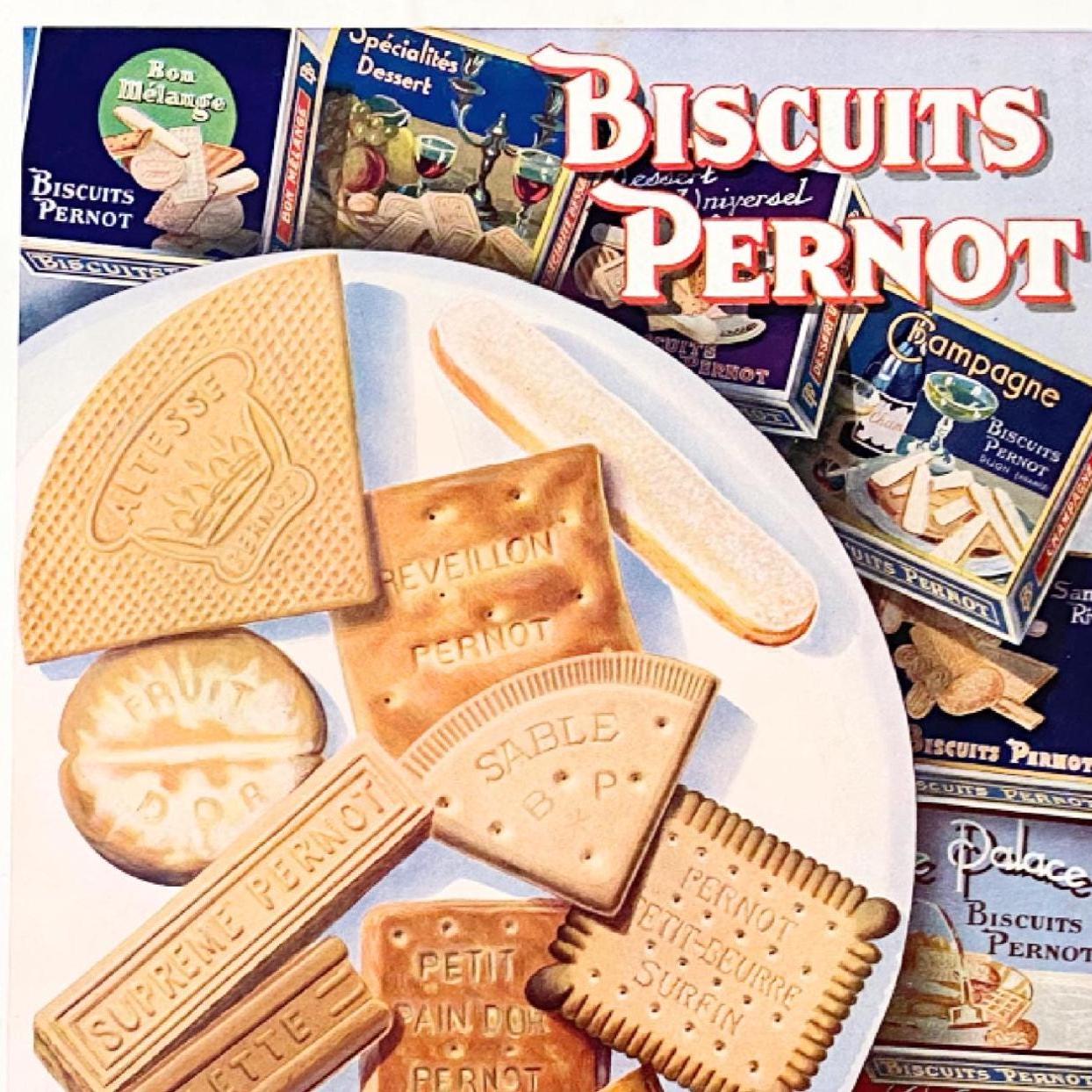 Authentic 1930s French Vintage Food Cookies Advertisement Poster