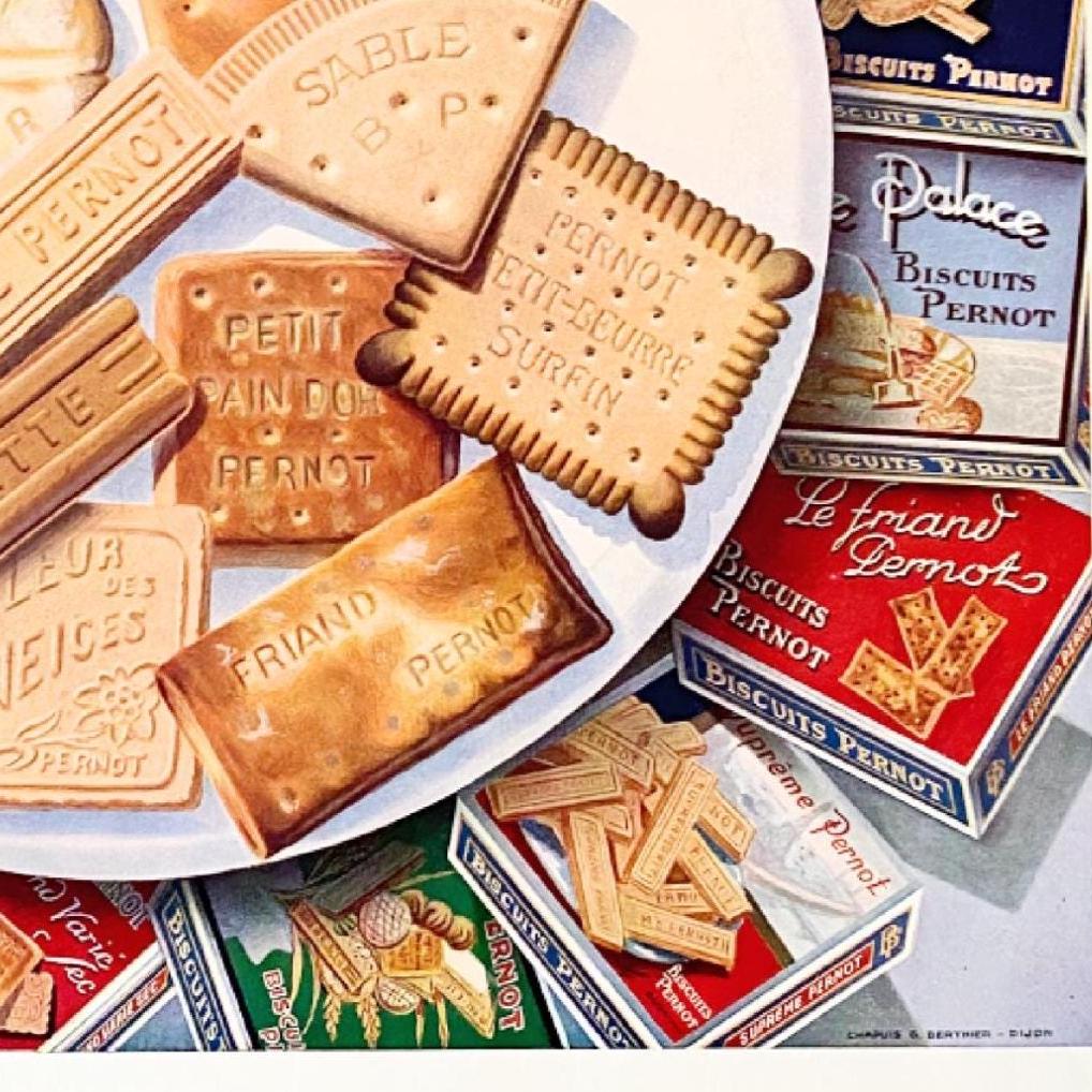 Authentic 1930s French Vintage Food Cookies Advertisement Poster