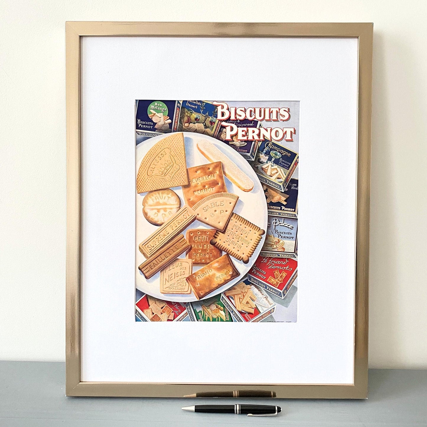 Authentic 1930s French Vintage Food Cookies Advertisement Poster