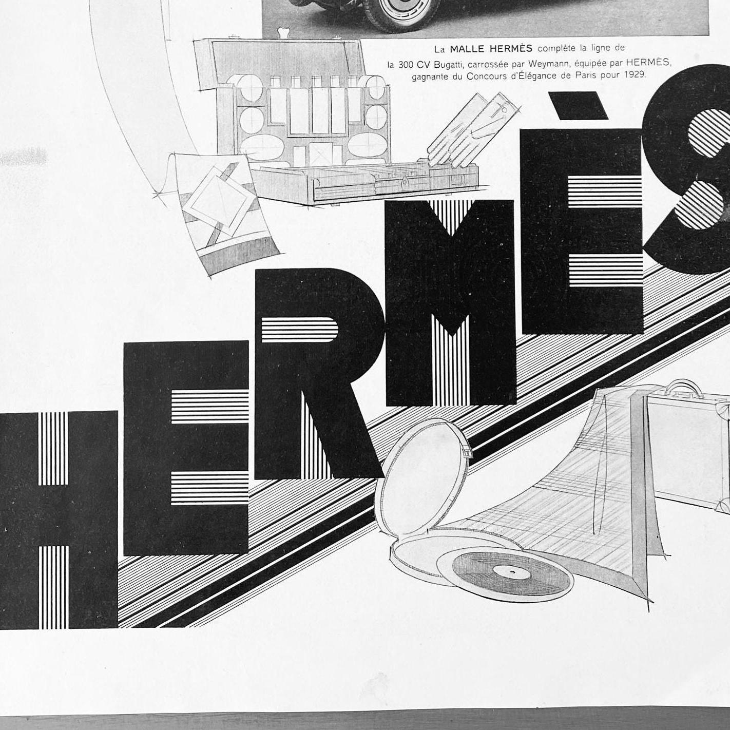 Original 1930s Vintage Hermes Advertisement Print: Car & Travel Accessories  Poster