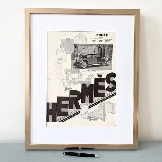 Original 1930s Vintage Hermes Advertisement Print: Car & Travel Accessories  Poster