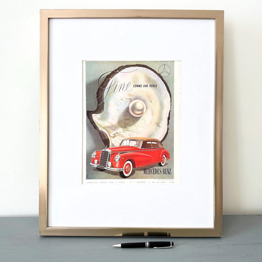 Vintage Mercedes 300S Car Ad: Rare Authentic Automotive Poster
