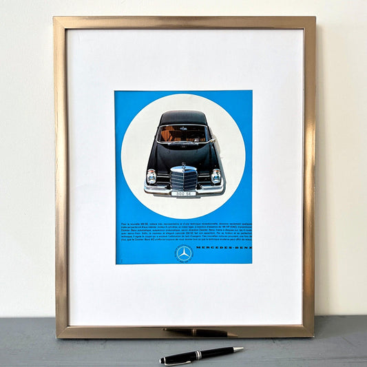 1950s Mercedes Benz 300 SE Ad: Authentic French Magazine Automobile Art