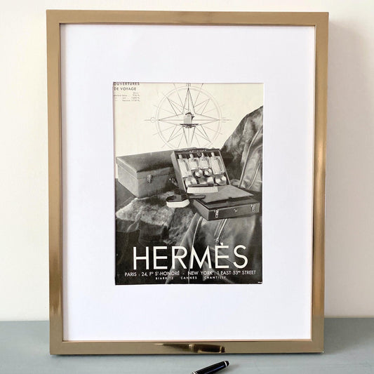 Original 1930s Vintage Hermes Wall Art Ad Print: Authentic Fashion Poster