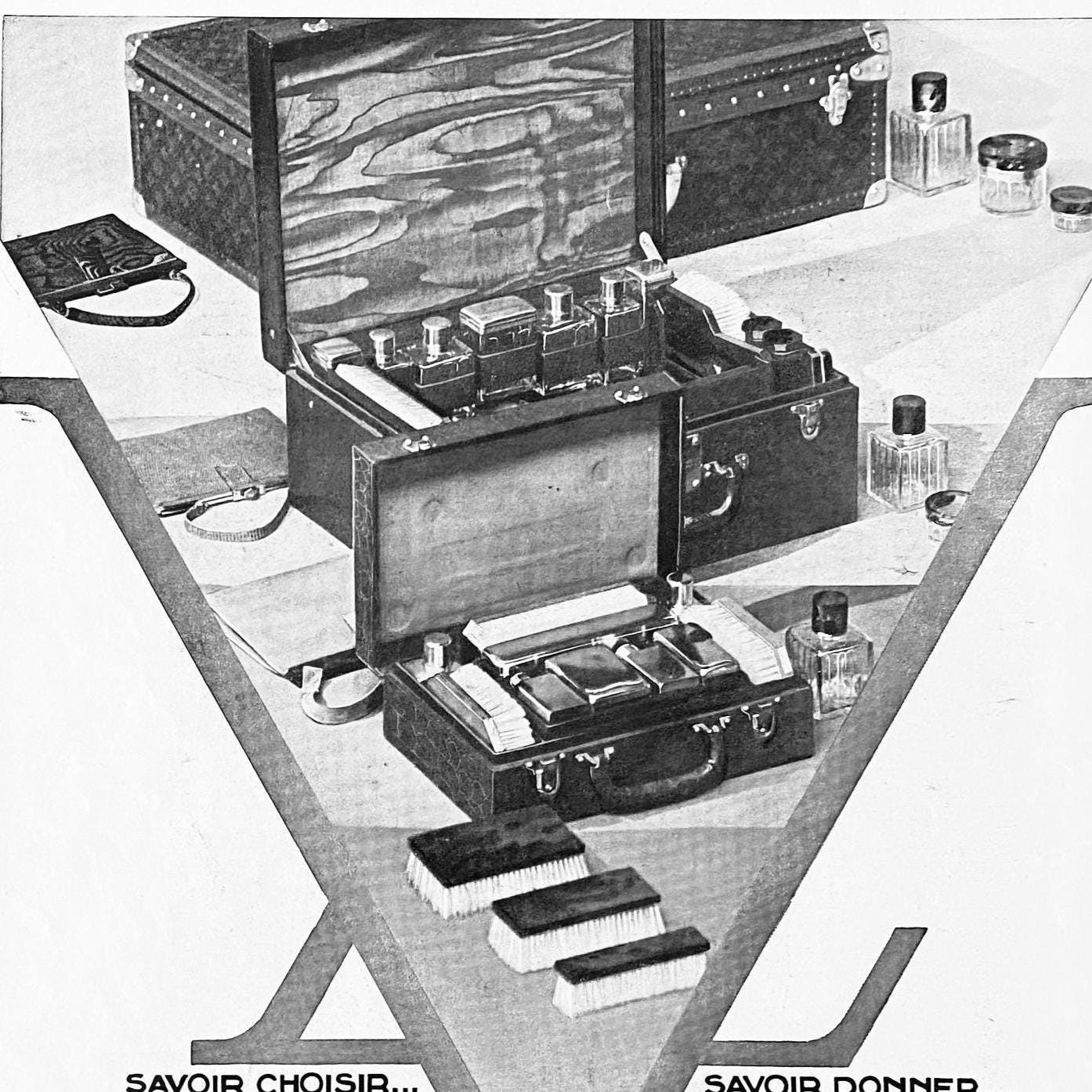 Authentic Vintage Louis Vuitton Luggage Ad Poster: 1930s French Fashion Print