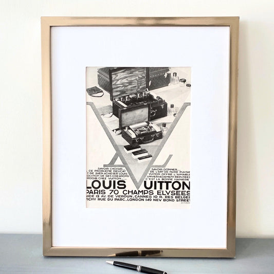 Authentic Vintage Louis Vuitton Luggage Ad Poster: 1930s French Fashion Print