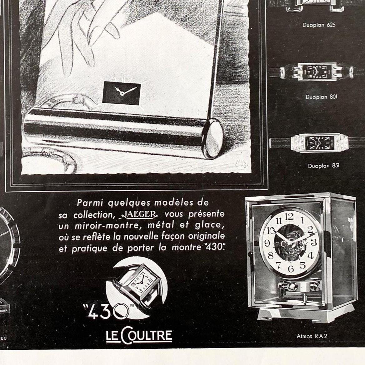 Vintage Jaeger Lecoultre Watch Ad Print: 1930s Rare Collectible
