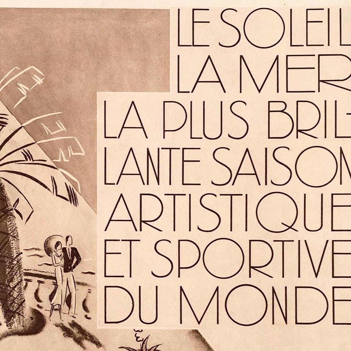 1930s Vintage Monte Carlo Travel Poster: Mid-Century Modern Monaco Wall Art