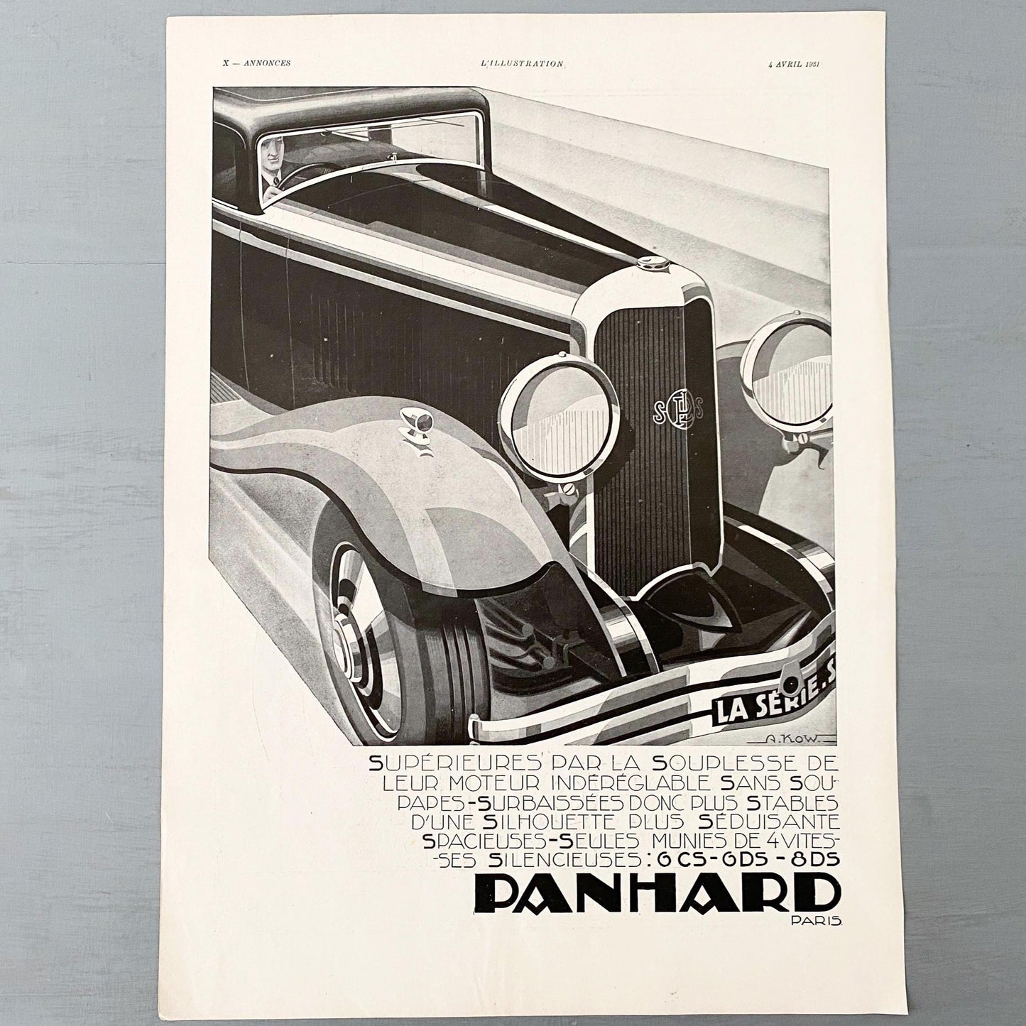 Original 1930s Vintage Classic Car Advertisement Print - Original Poster from French Magazine