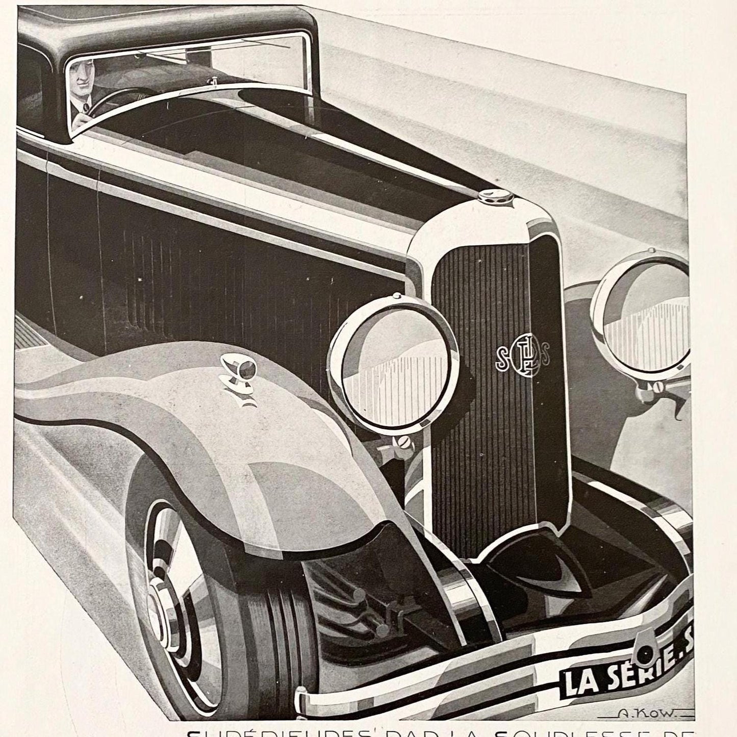 Original 1930s Vintage Classic Car Advertisement Print - Original Poster from French Magazine