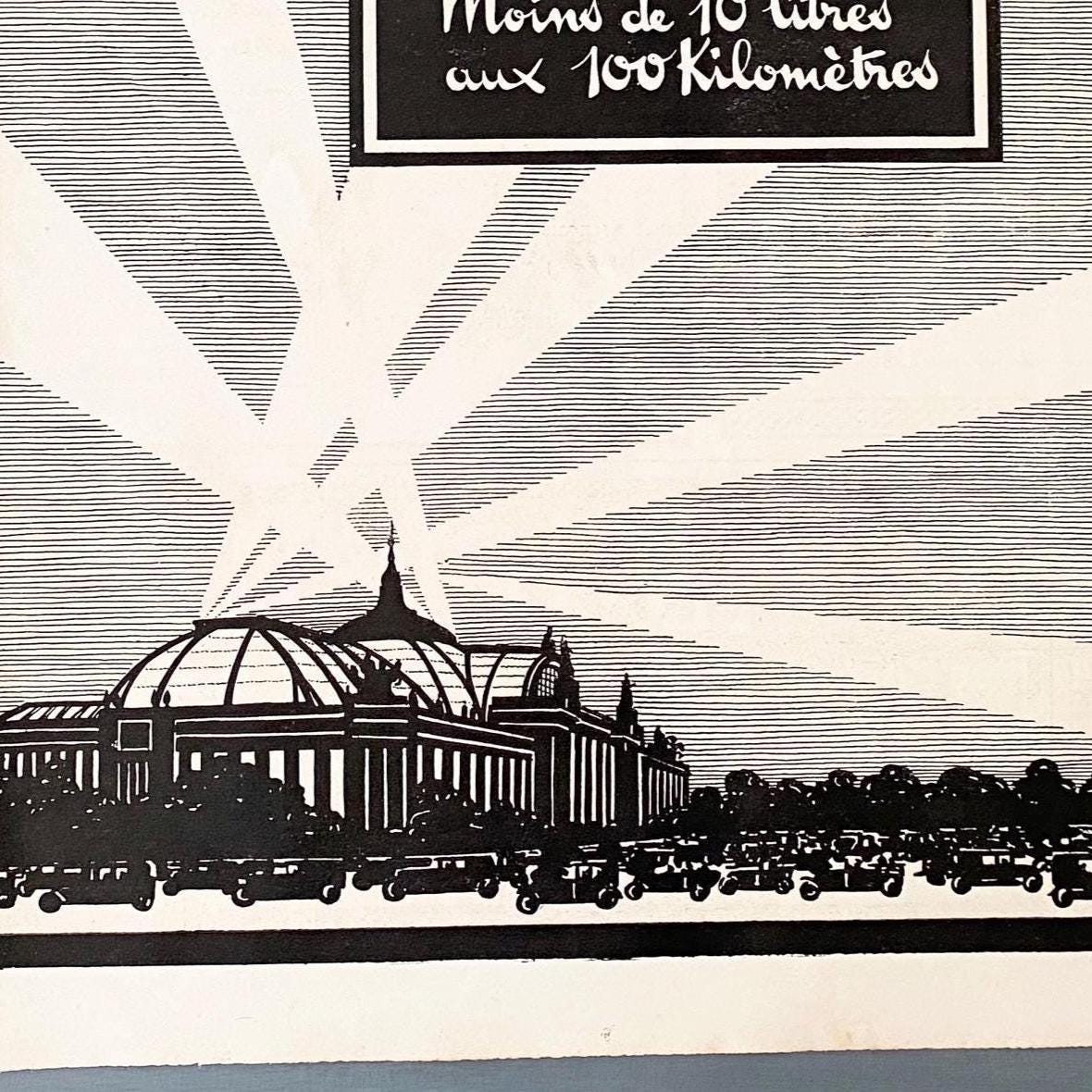 Authentic 1920s Vintage Ford Car Advertisement Print: Original Art Deco Paris Poster