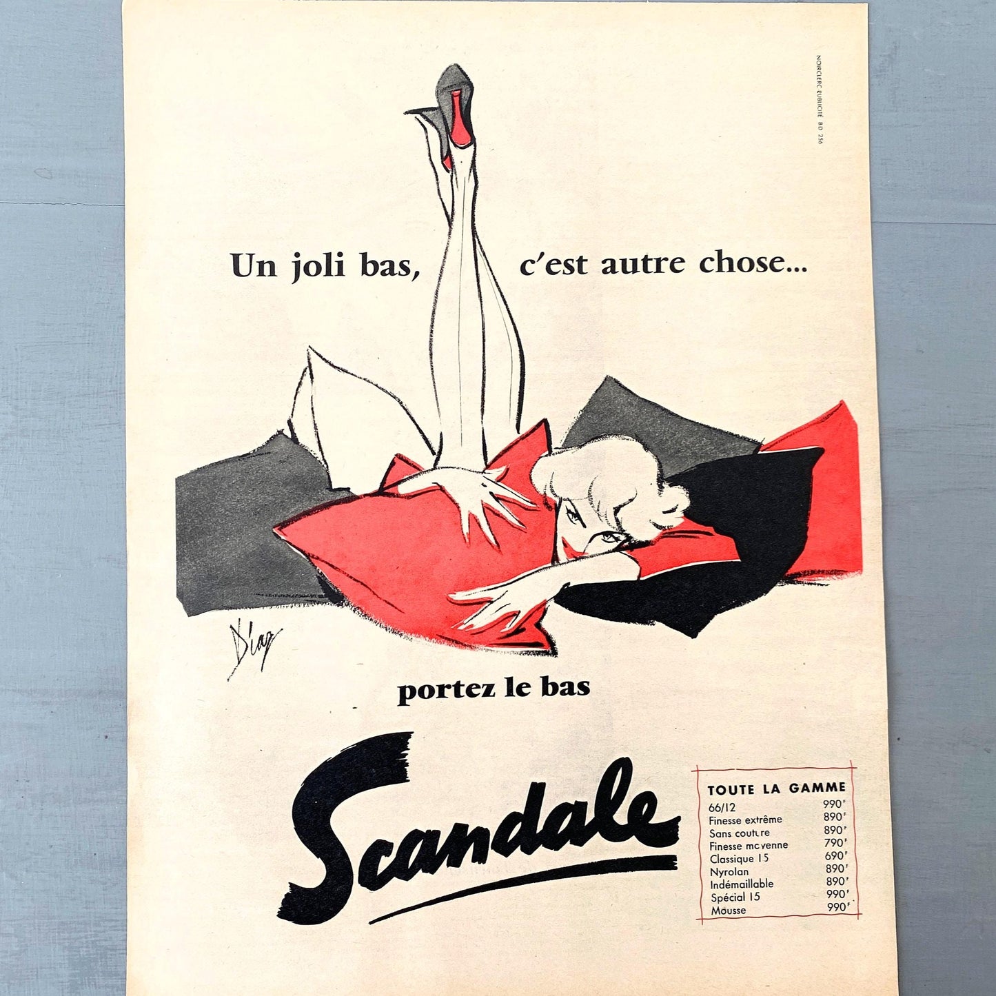 Authentic 1950s Vintage Woman Scandale Lingerie Advertisement Print
