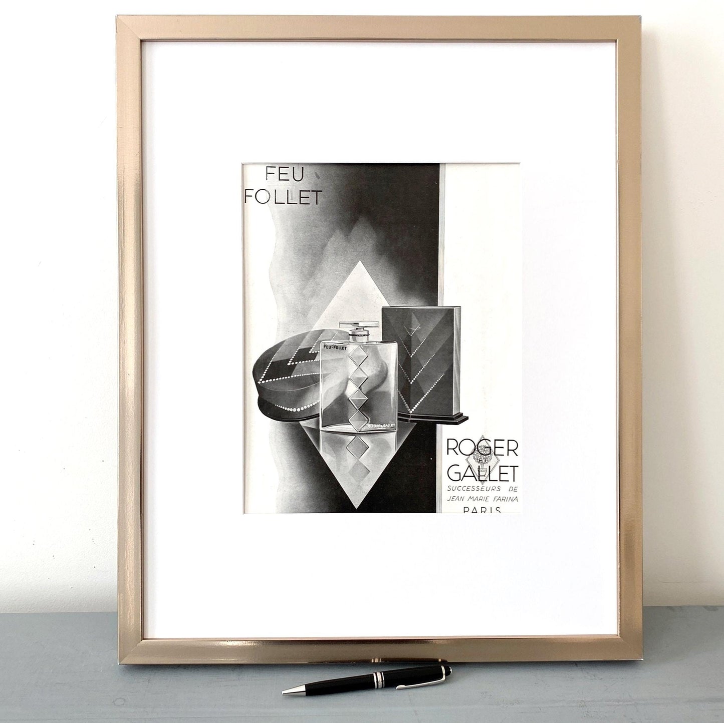 Authentic 1930s French Vintage Roger Gallet Perfume Advertisement Poster