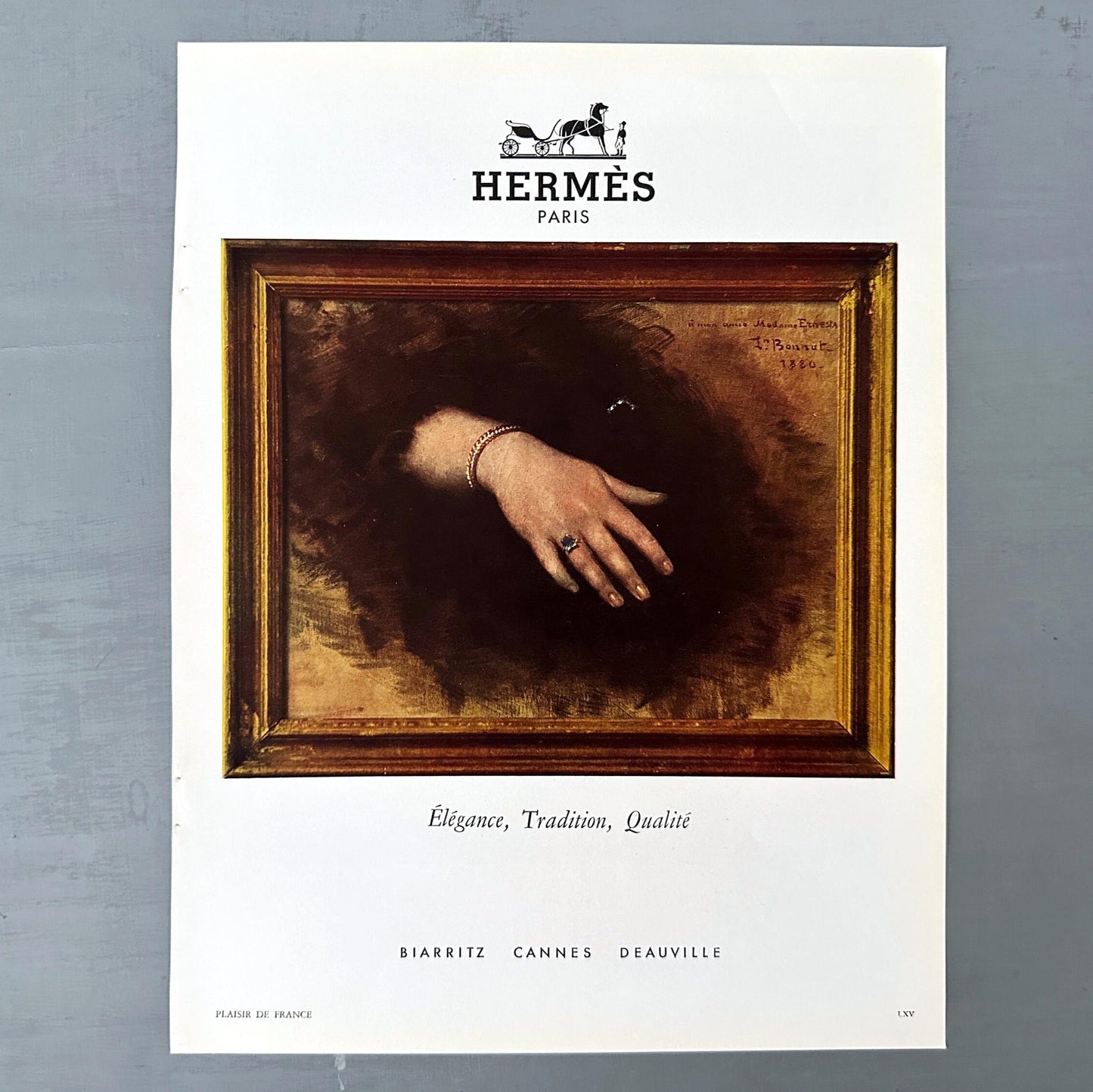 Authentic 1950s Vintage Hermes Advertisement Print from Original Magazine