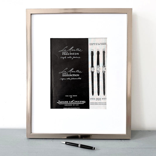 Authentic 1950s Vintage Jaeger Lecoultre Swiss Watch Advertisement Print from French Magazine