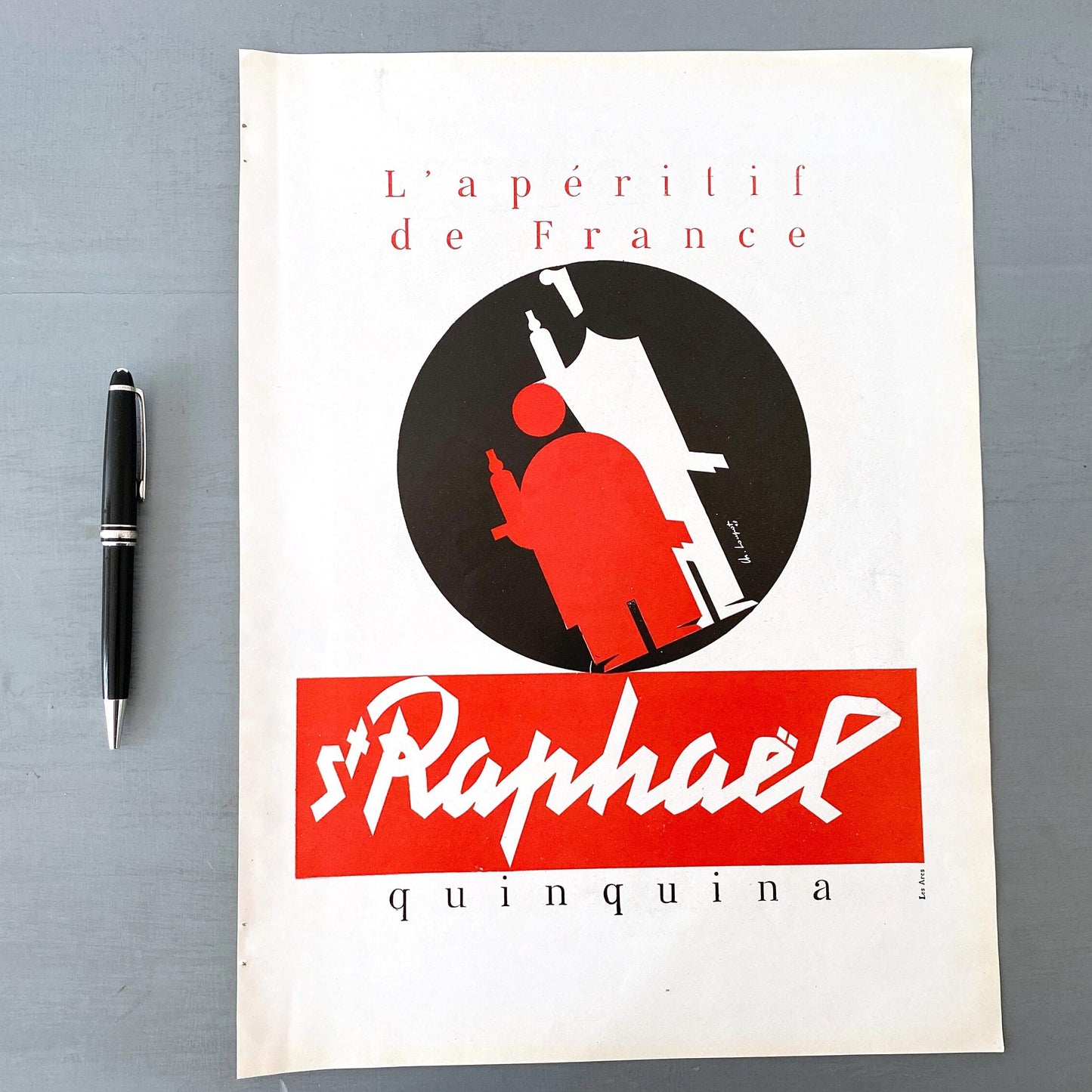 Original 1950s Vintage St Raphael Aperitif Advertisement Wall Art Print from Authentic Magazine