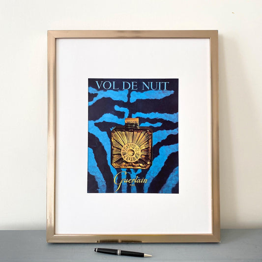 Vintage Guerlain Perfume Ad: French Magazine Print, Mid-Century Glam Decor