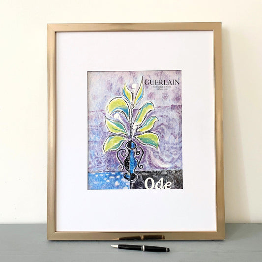 Vintage Guerlain Perfume Ad Print: Vogue Haute Couture Poster