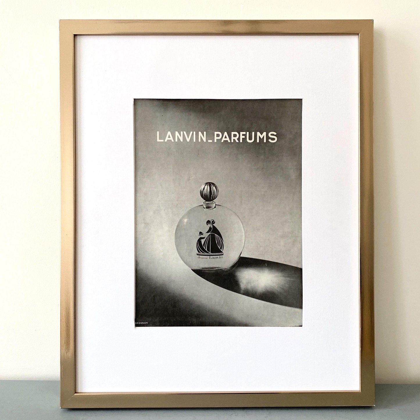 Authentic 1930s French Vintage Lanvin Perfume Bottle Advertisement Wall Art Print