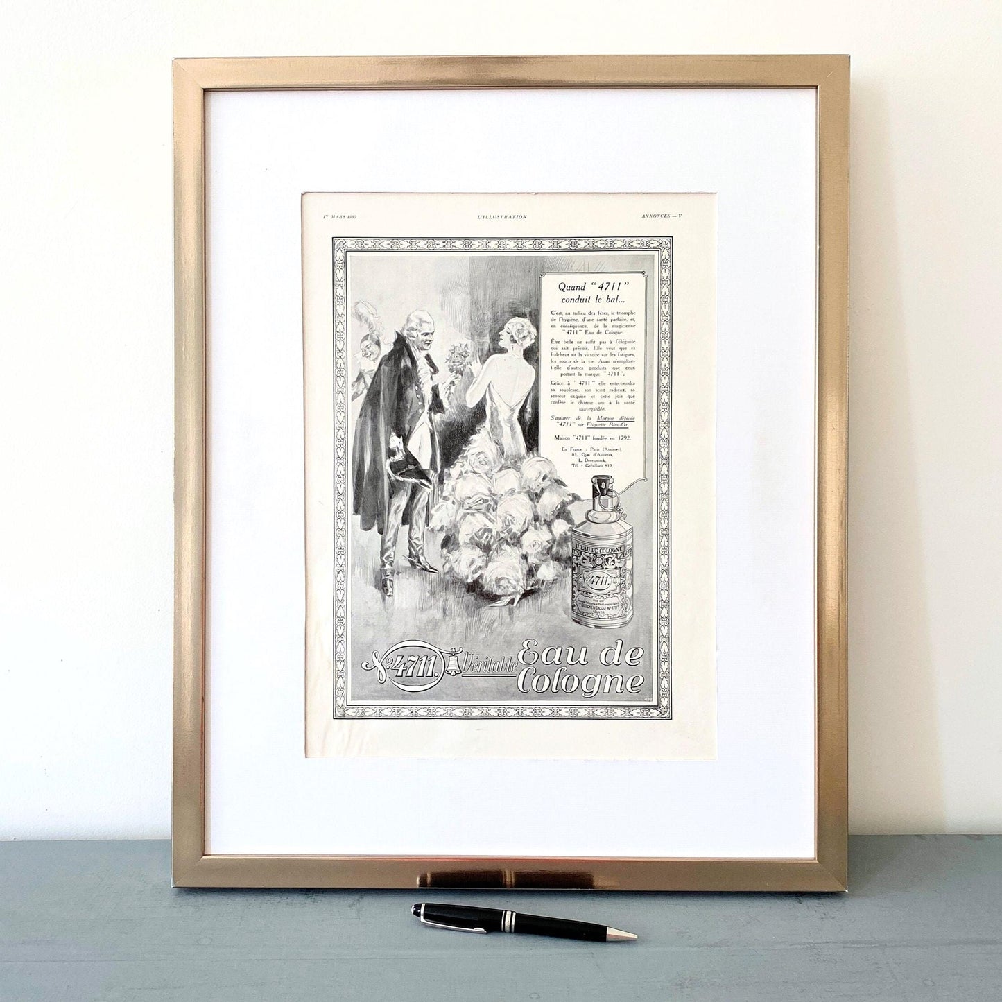 Original Vintage Perfume Cologne 4711 Advertisement Print from French Magazine